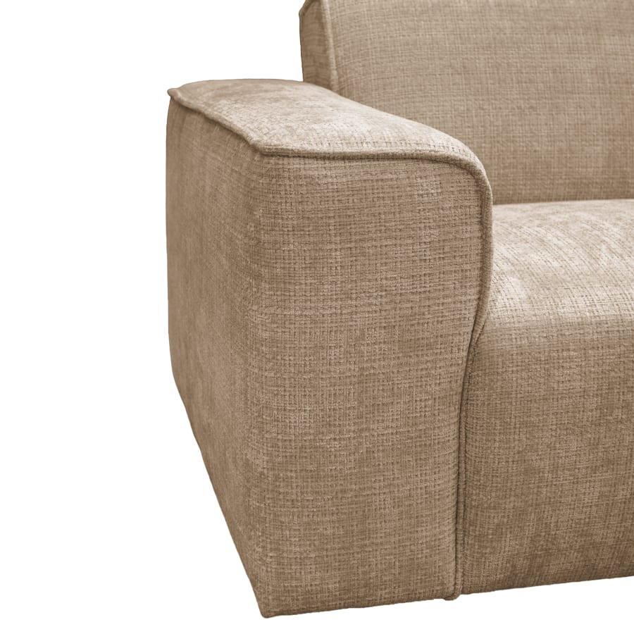 Canapé d'angle en tissu taupe - Angle droit